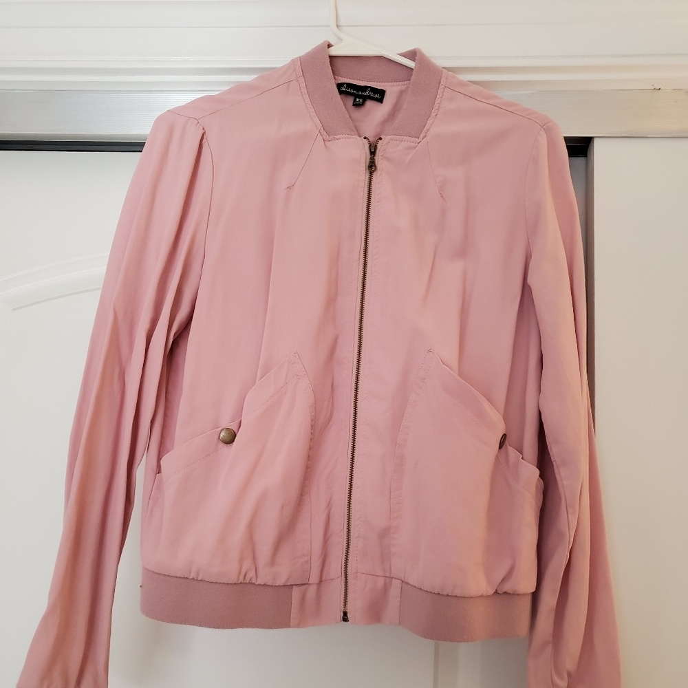 Lightweight Pink Bomber Jacket, Sz XS